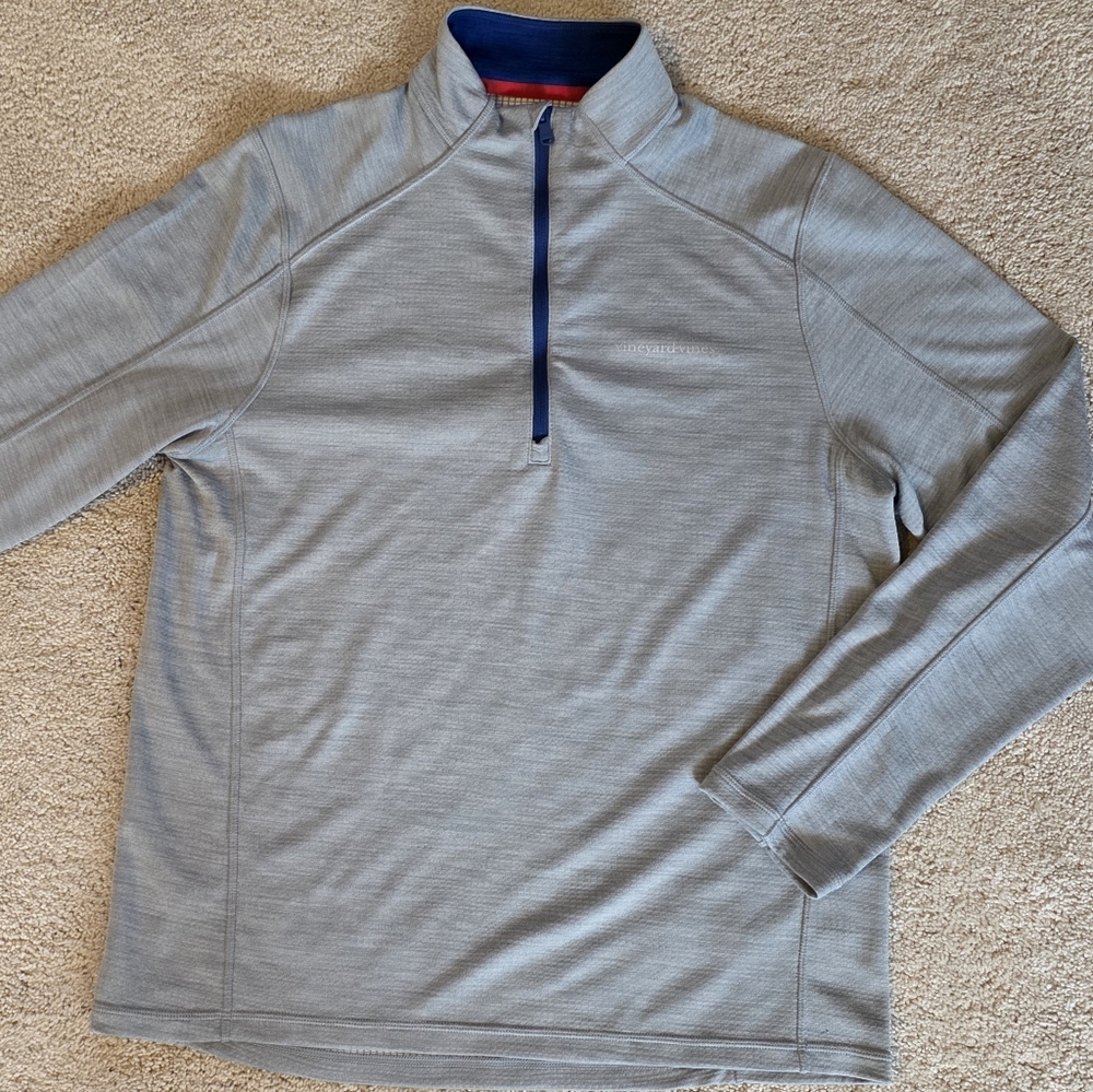 Vineyard Vines Men's (M) Geay (& Blue) Zip-Up Sweater